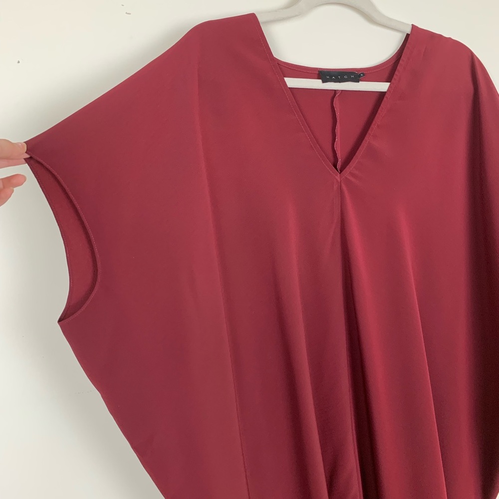 Hatch Burgundy Slouch Kimono Shift Dress Size P - Picture 6 of 8